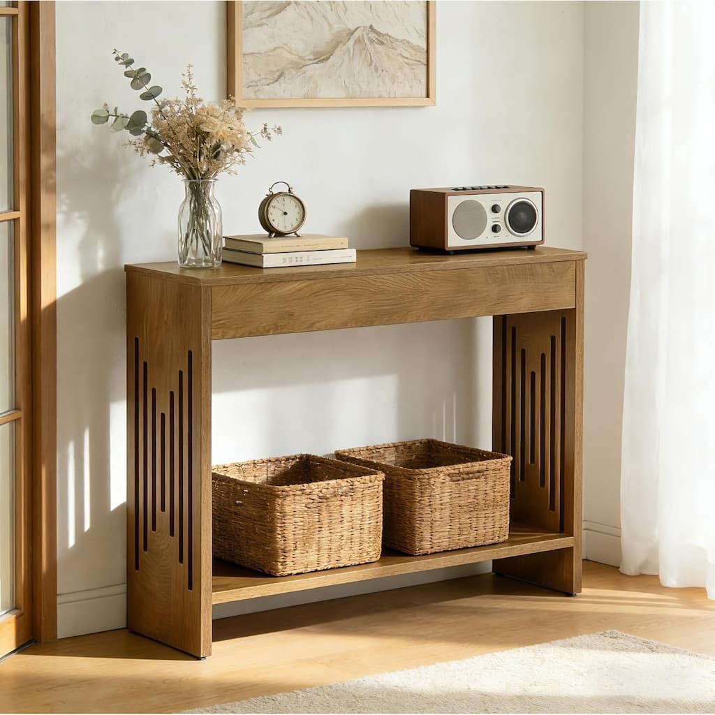 41.3-Inch Console Table Behind Couch, Small Sofa Table with Storage Shelves for Living Room, Entryway, Hallway, Foyer, Entrance