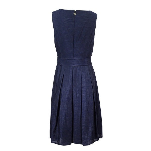 Tommy Hilfiger Women/'s Belted Sleeveless Pleated Dress