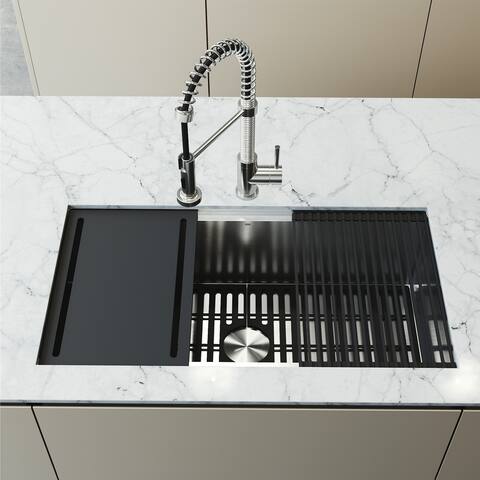 VIGO Mercer Stainless Steel Undermount Kitchen Sink with Accessories