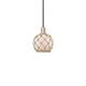 Option Black Antique Brass / White Glass with Brown Rope