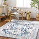 preview thumbnail 4 of 15, Livabliss Lavadora Traditional Medallion Washable Area Rug 6'7" x 6'7" Round - Dark Blue - Round