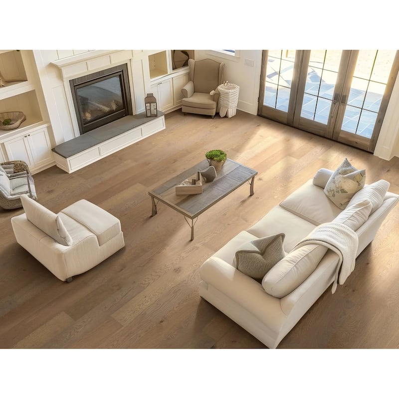 Shaw SW772 Repel 7" Wide Wire Brushed Engineered White Oak Hardwood