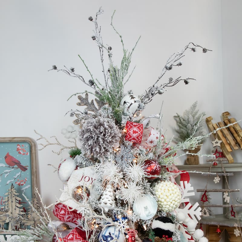 8" White Wooden "JOY" With Red Bell Christmas Ornament