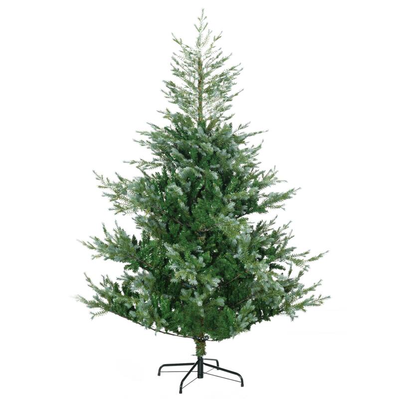 Full-Shape 6ft Unlit Christmas Tree with 795 Branch Tips - Easy Setup and Sturdy Steel Base for Stability