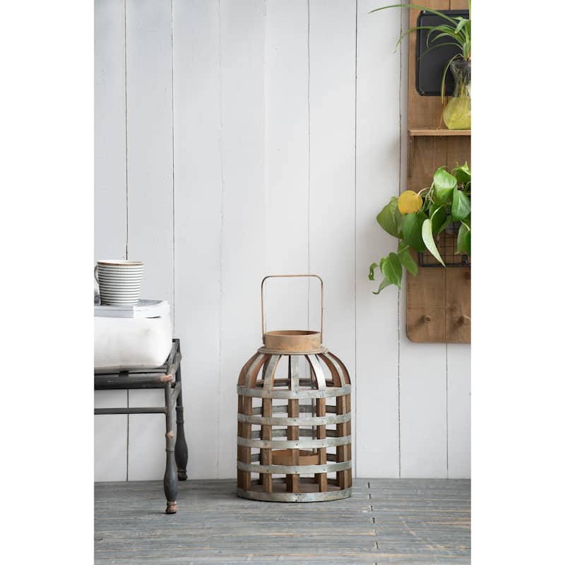 Decorative Lantern with Handle, Wooden Lantern for Indoor Outdoor, Home Garden Wedding
