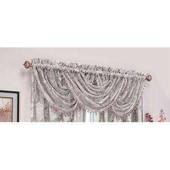 Shop Milawi Jacquard Sheer Rod Pocket Valance With Decorative