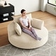 preview thumbnail 29 of 89, GDFStudio - Lavelle Corduroy 360 Degree Swivel Chair Fluffy Modern Sleeper