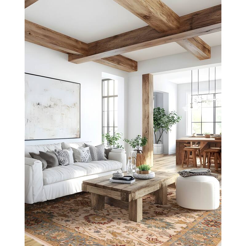 ECARPETGALLERY Hand-knotted Jules Serapi Ivory Wool Rug - 7'11 x 10'1