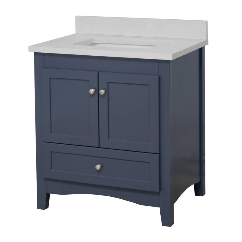 KitchenBathCollection Abbey 30" Bathroom Vanity with Quartz Top