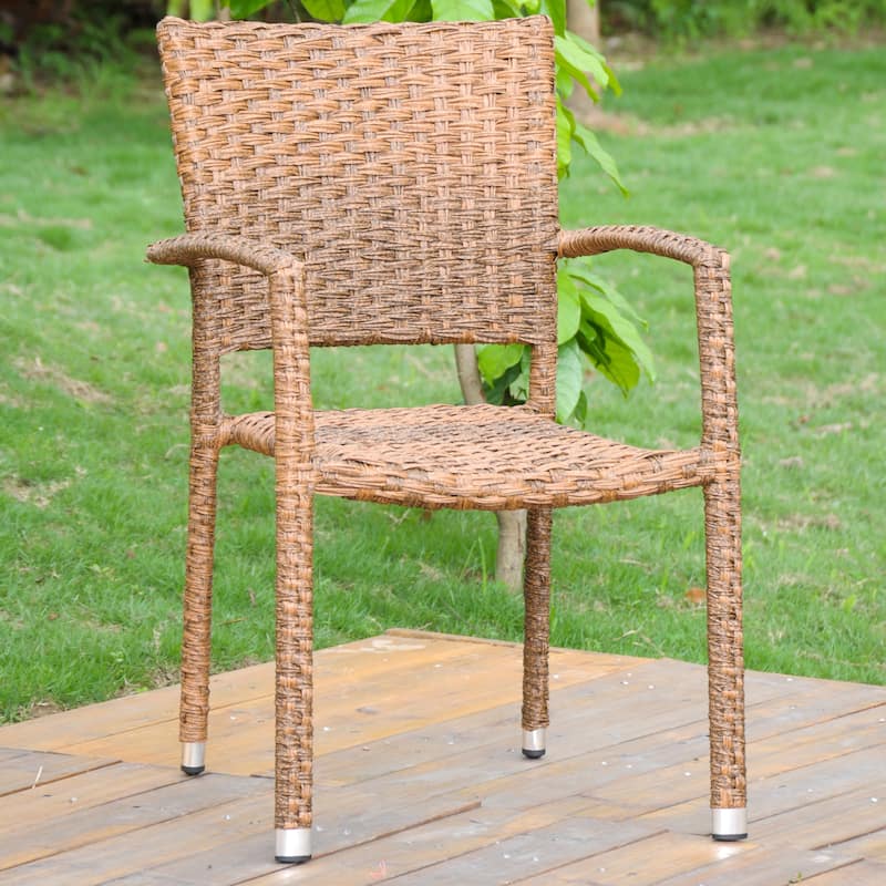 Ibiza Resin Wicker/Aluminum Outdoor Dining Chair - Espresso