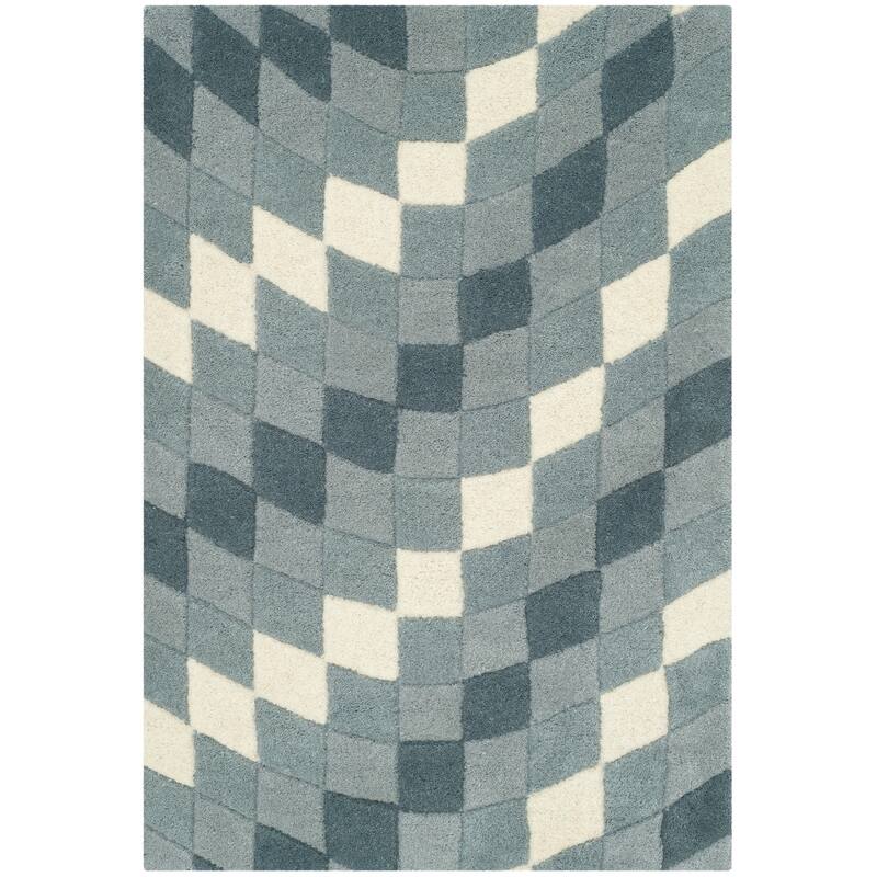 SAFAVIEH Handmade Soho Kandace Matrix Wool Rug - 2' x 3' - Light Grey/Ivory