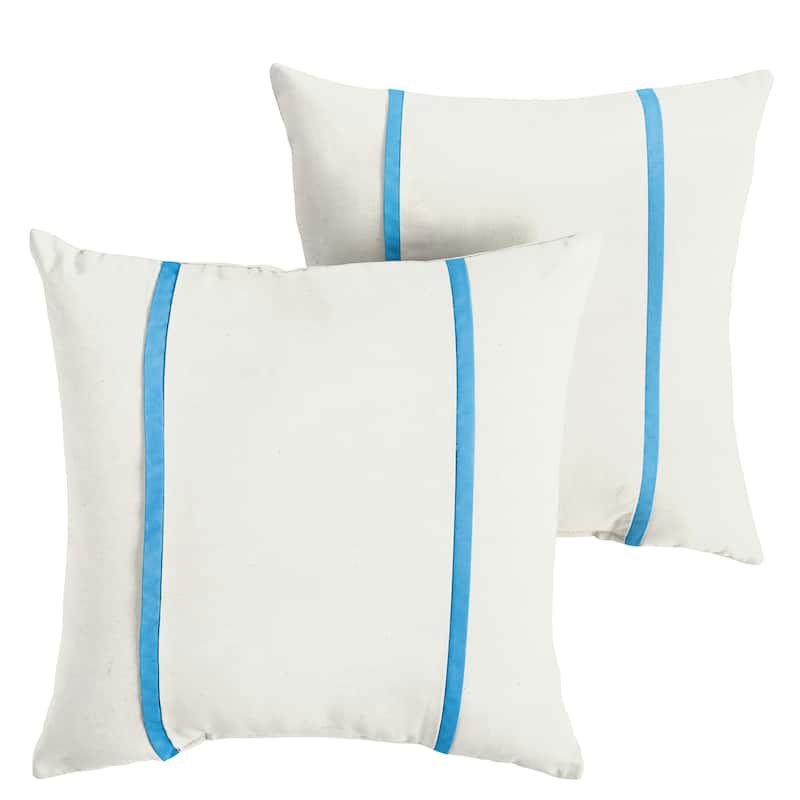 Sorra Home Sunbrella Outdoor Double Petite Flange Pillow Set of 2