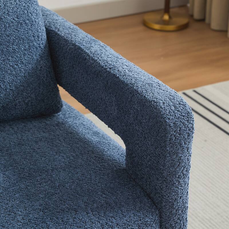 Swivel Square Accent Chair with Open Back