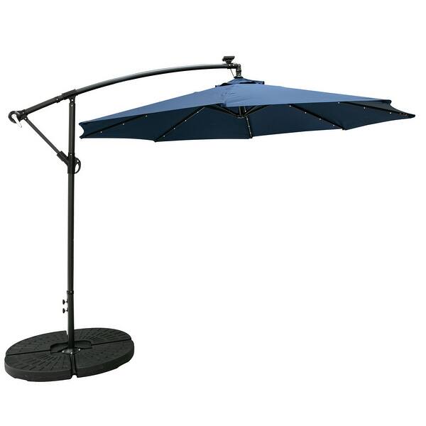 Shop Black Friday Deals On Ainfox 10ft Solar Offset Hanging Patio Umbrella Base Not Included Overstock 31727510