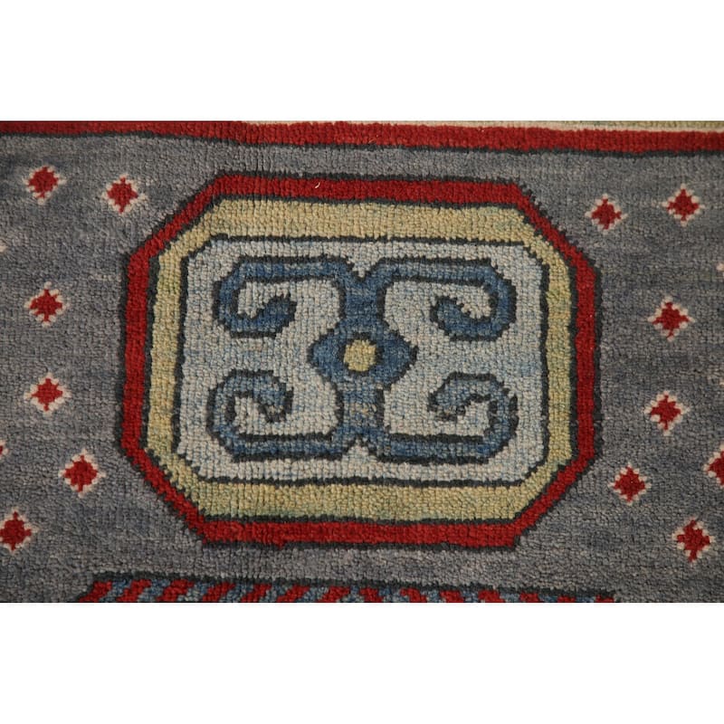 Kazak Area Rug Hand-Knotted Oriental Wool Carpet - 6'10" x 10'2"
