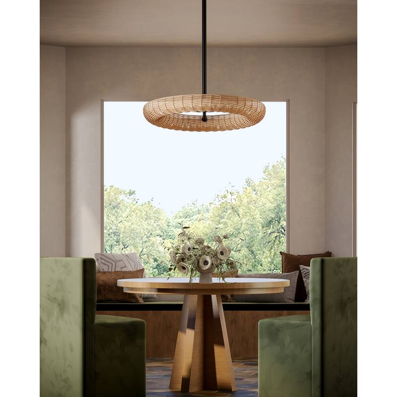 Alora Lighting CH602024-UNV Maris 24" Wide LED Pendant with Rattan