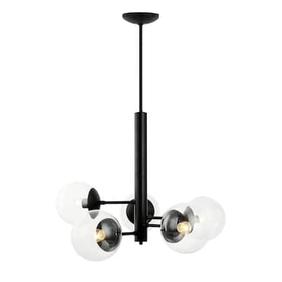 Varaluz Mid-Century 5-Light Chandelier - Black