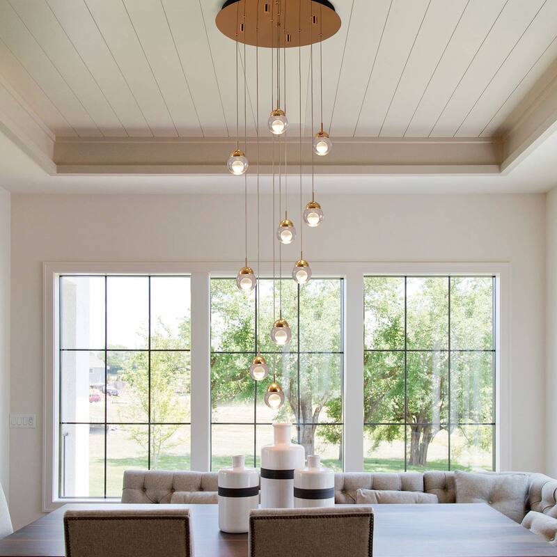 10-Light LED Chandelier Brass Chandelier - N/A