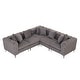 preview thumbnail 7 of 9, Large L-Shaped Modular Sofa, 5-Seat Velvet Sectional Couch