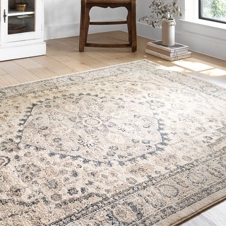 Alexander Home Josefina Floral & Medallion Traditional Area Rug - Bed ...