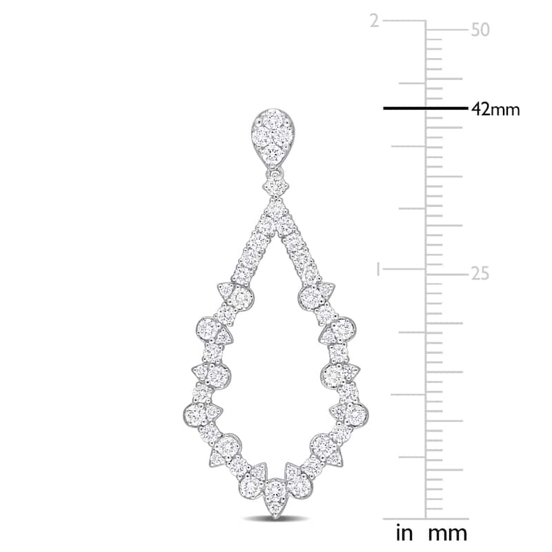 Miadora 2 1/2ct TDW Diamond Dangle Drop Earrings in 14k White Gold