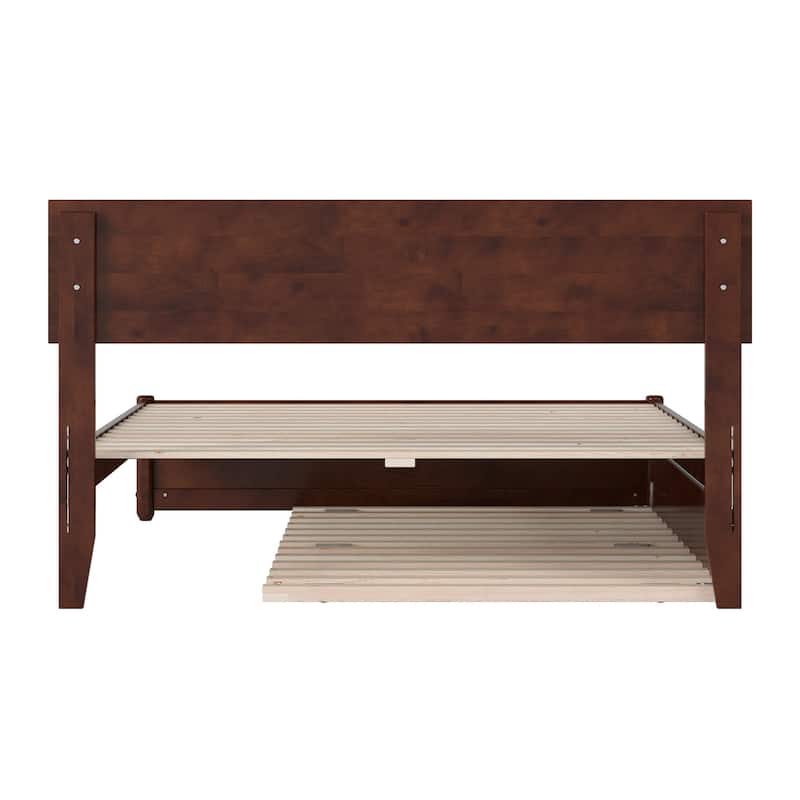 Wesley Platform Bed with Panel Footboard and Twin Trundle