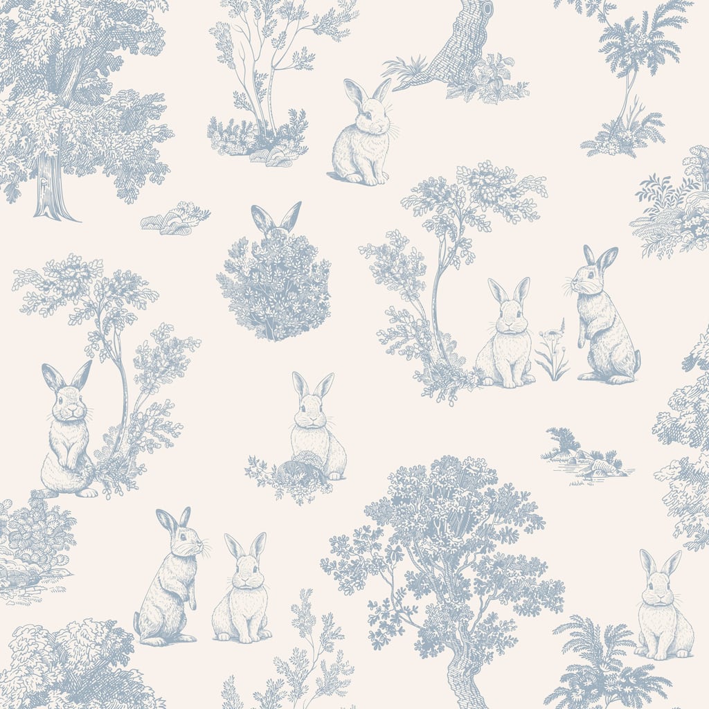 Veer Decor Cottontails Bunny Toile Wallpaper
