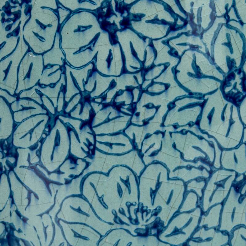 Decorative Terra-cotta Vase with Floral Pattern with Distressed Finish