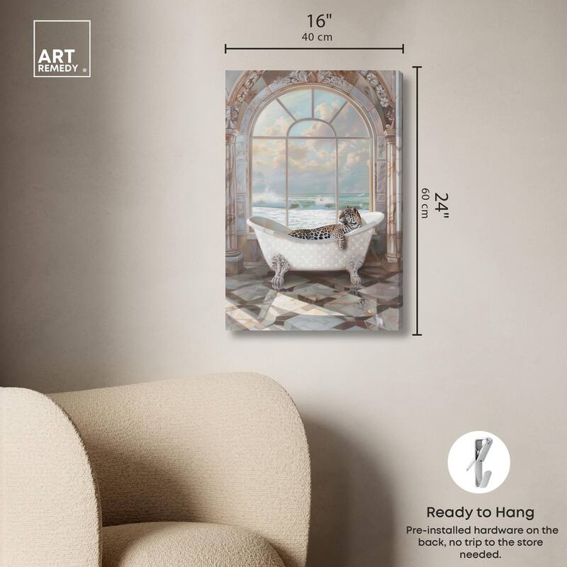 Jaguar Arch Bathroom Glam Canvas by Art Remedy, Gallery Wrapped