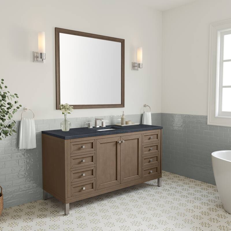 James Martin Vanities Chicago 60" Single Vanity, Whitewashed Walnut