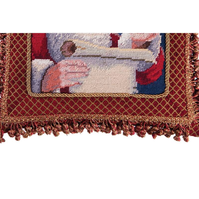 16" x 16" Santa's List Needlepoint Pillow