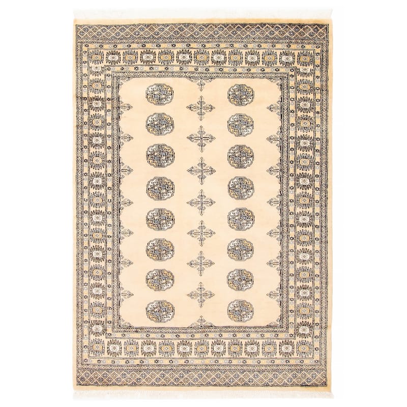 ECARPETGALLERY Hand-knotted Peshawar Bokhara Beige Wool Rug - 4'7 x 6'6 - 4'7 x 6'6 - Beige