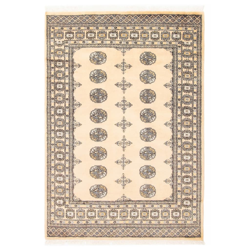 ECARPETGALLERY Hand-knotted Peshawar Bokhara Beige Wool Rug - 4'7 x 6'6