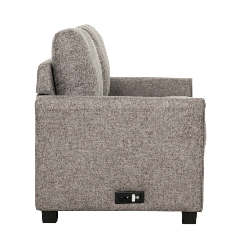 Honor 73 in. Dark Grey Full Sofa Bed with USB