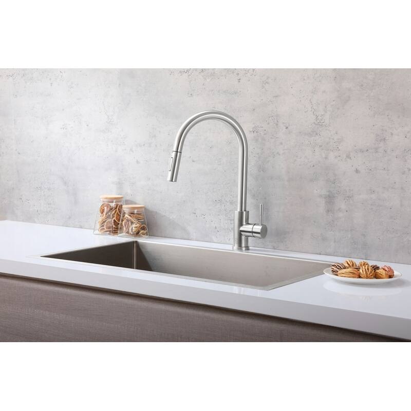 Indigo Home Single Handle Pull Down Sprayer Kitchen Faucet with touch sensor