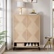 preview thumbnail 21 of 23, 24 Pairs Large Wood Shoe Storage Cabinet with Doors for Entryway - 6-Tier