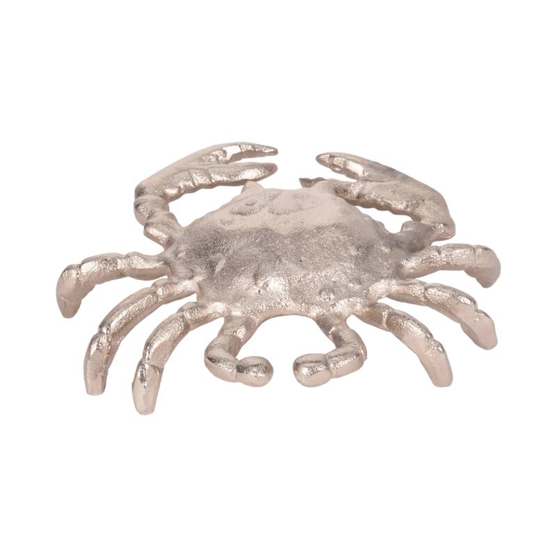 Sagebrook Home 7" Metal Contemporary Decorative Coastal Beach Ocean Crab Statue Table Decor