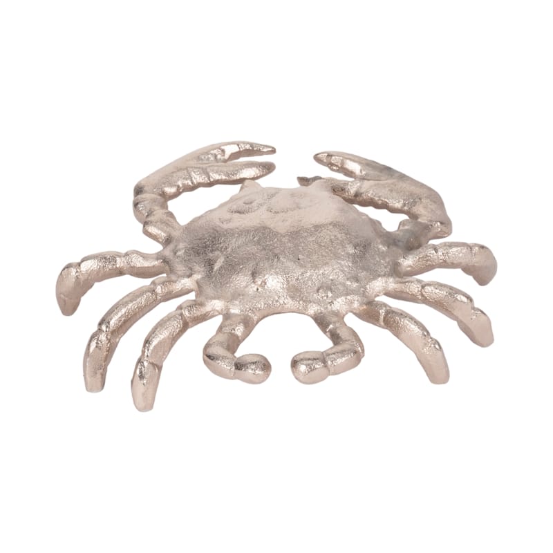 Sagebrook Home 7" Metal Contemporary Decorative Coastal Beach Ocean Crab Statue Table Decor