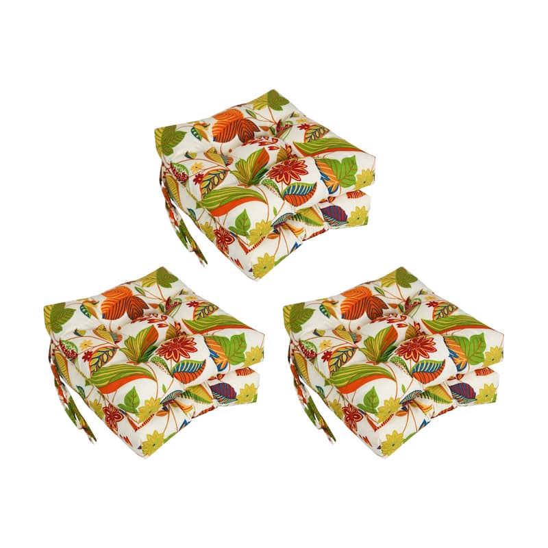 16-inch Square Tufted Indoor/Outdoor Chair Cushions (Set of 6)