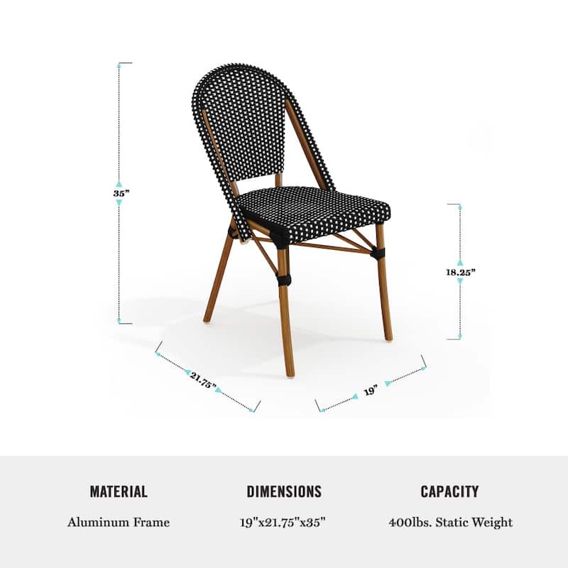 Martha Stewart All-Weather Stackable Patio Bistro Dining Chair - 19"W x 21.75"D x 35"H