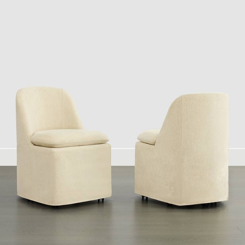 Spruce & Spring Modern Dining Chair with Removable Slipcover and Hidden Casters