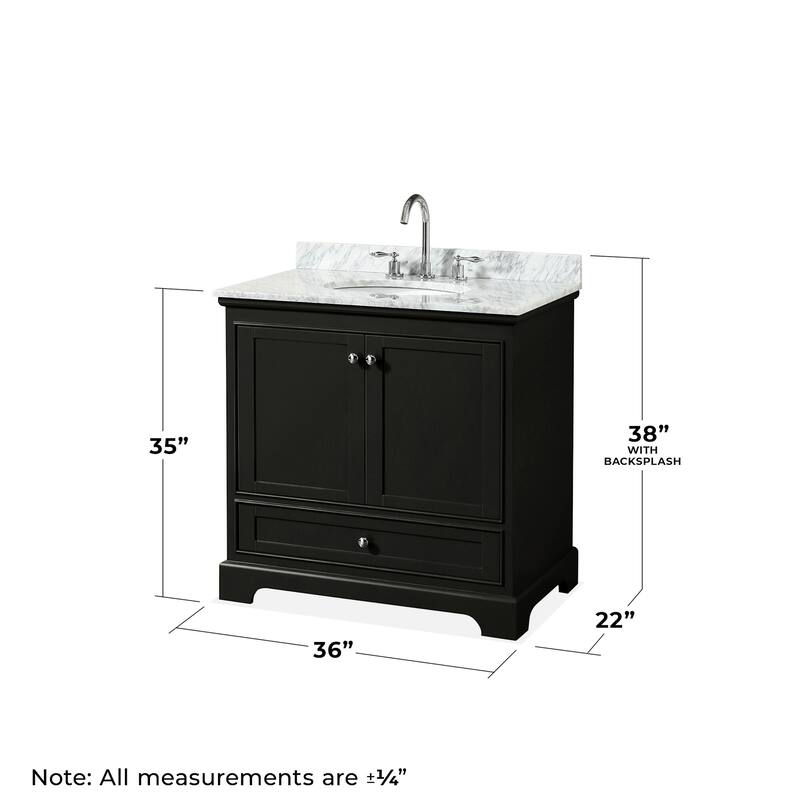 Wyndham Collection Deborah 36" Free Standing Single Vanity Set with