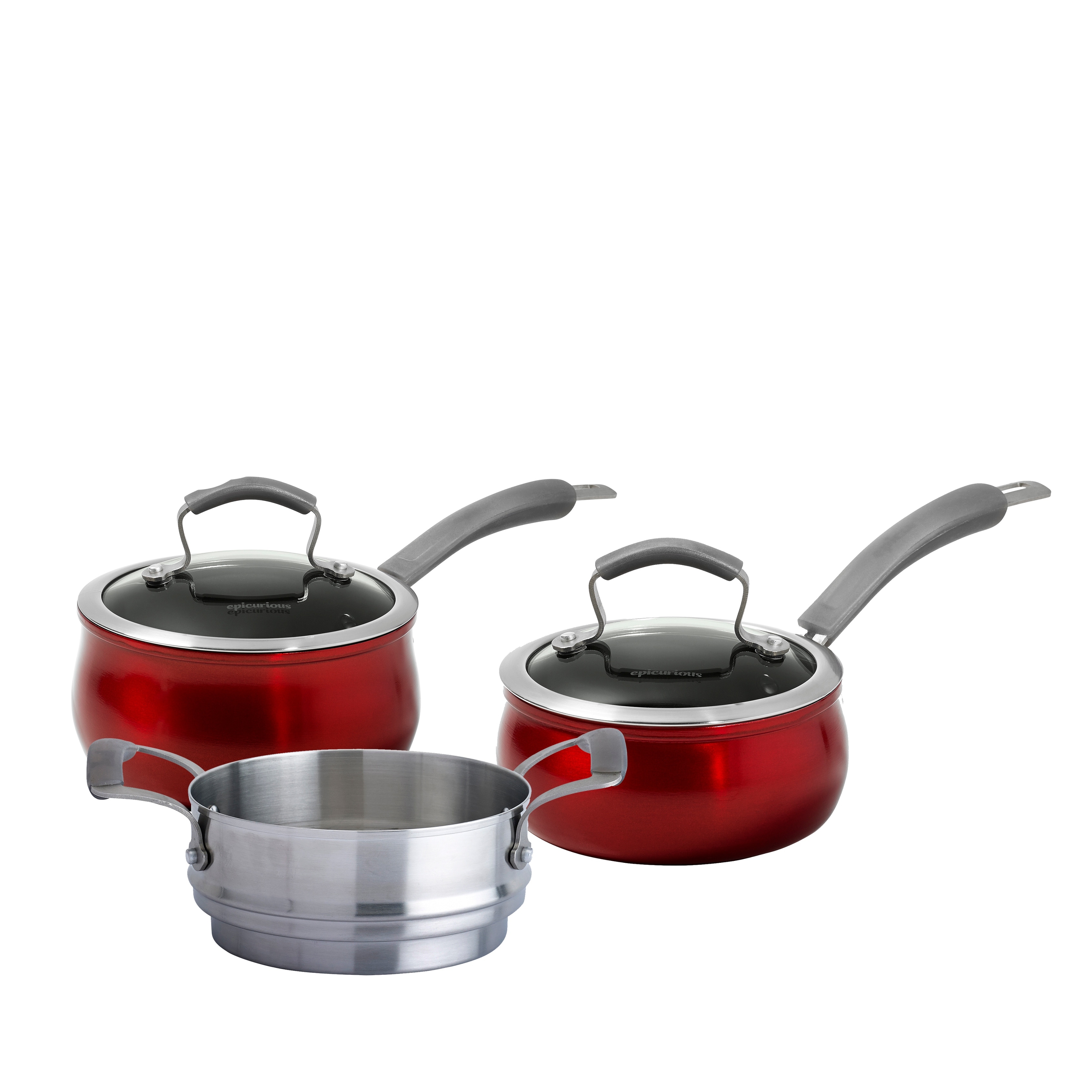 Epicurious 14-Piece Aluminum Cookware Set (Red) 