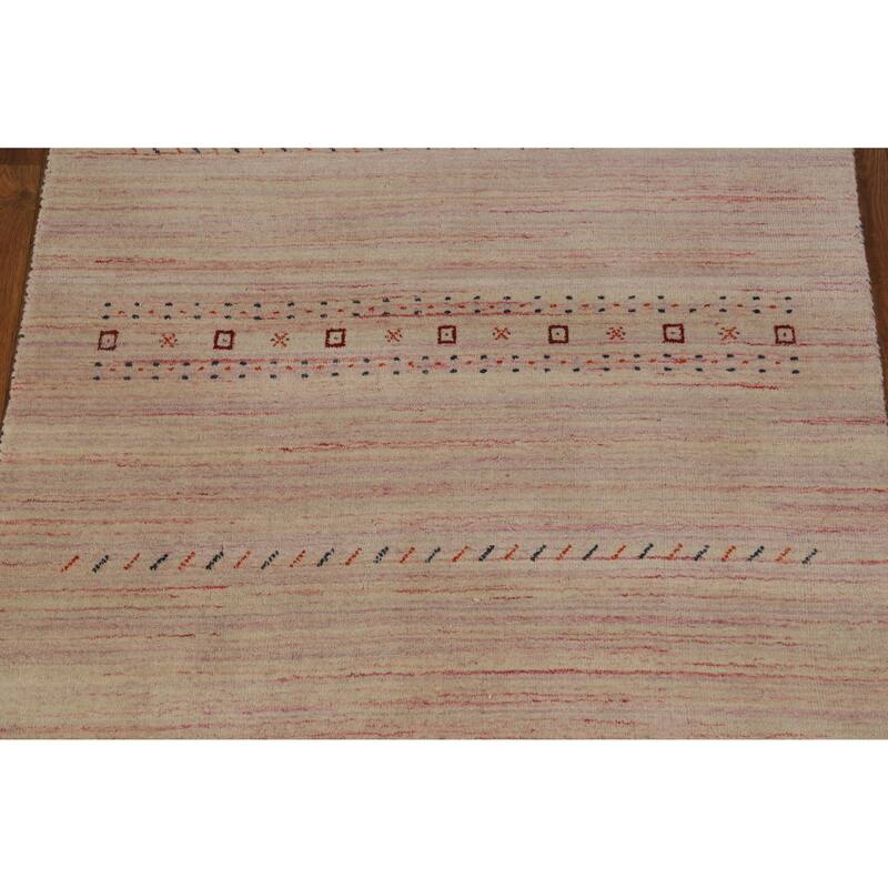 Hand Knotted Oriental 100% Wool Carpet Tribal Animal Pictorial Multi-Colored Gabbeh Area Rug - 5' 10'' X 3' 11''