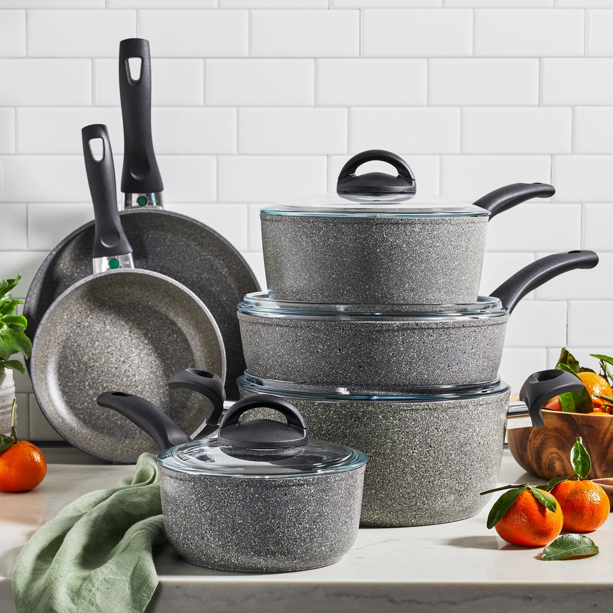 BALLARINI Parma by HENCKELS 10-Piece Forged Aluminum Nonstick Cookware Set,  Pots and Pans Set, Granite, Made in Italy - Bed Bath & Beyond - 14291799