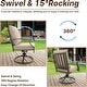 preview thumbnail 11 of 21, Kullavik 8 Pieces Outdoor Dining Set with 6 Swivel Chairs, X-Leg Table and Double-Sided Umbrella