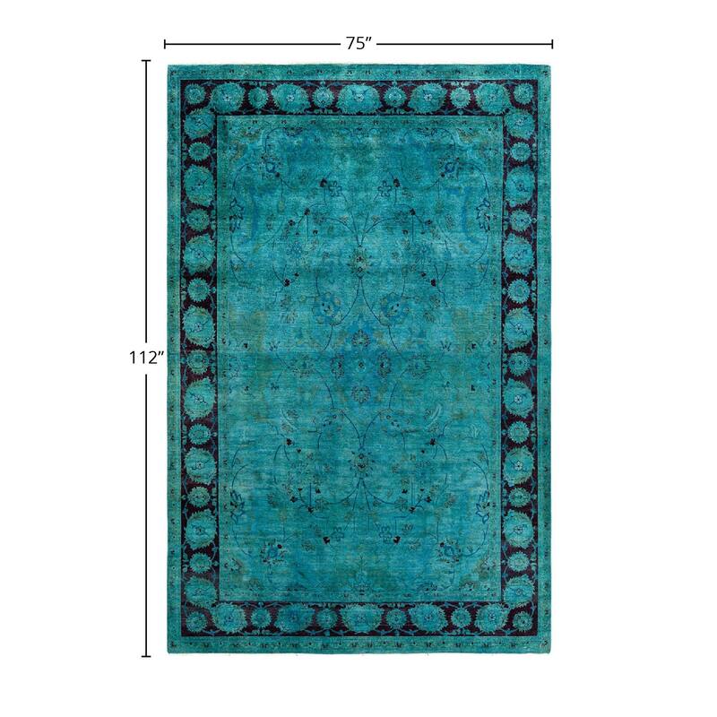 Contemporary Overdyed Wool Hand Knotted Area Rug - 6' 3" x 9' 4"