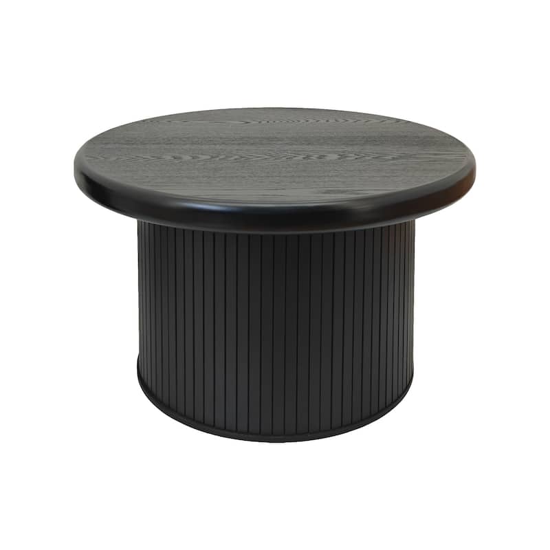 Modern Round Coffee Table Set - Dual Table Combination with Unique Fluted Table Leg Design, Stylish Living Room Furniture