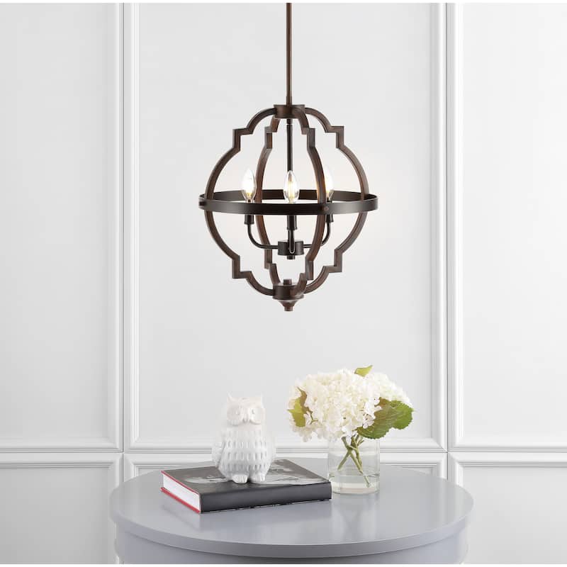 Paysan 16.75" 3-Light Adjustable Iron Rustic Industrial LED Pendant, Oil Rubbed Bronze by JONATHAN Y