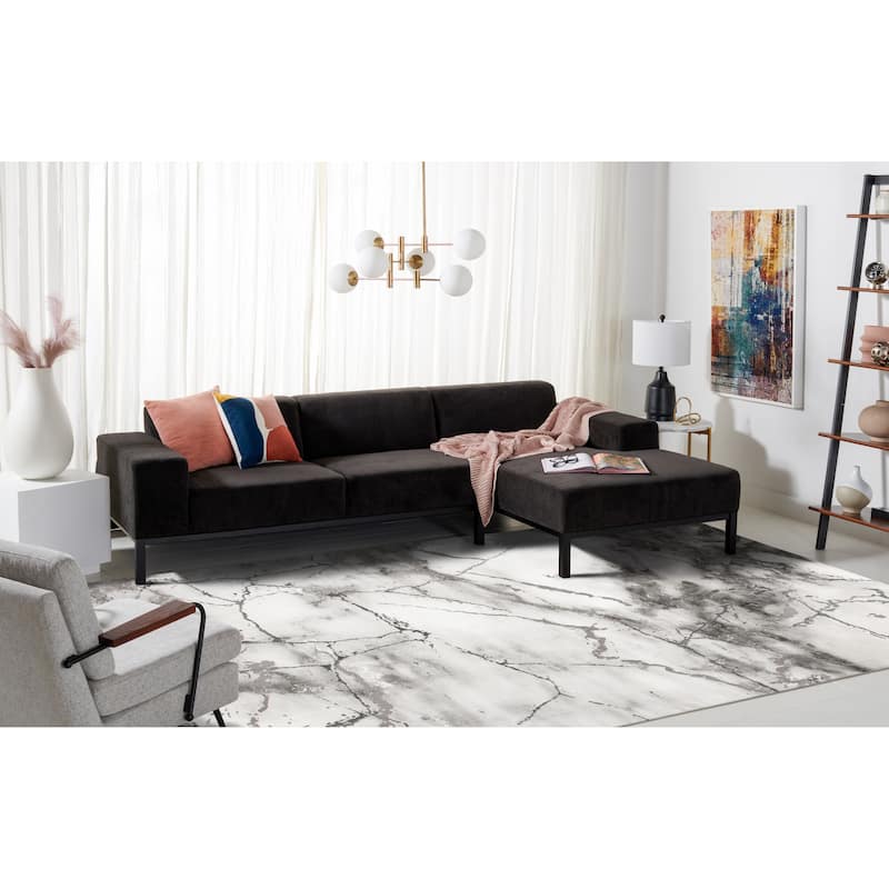 SAFAVIEH Craft Miyase Modern Abstract Rug - 2' x 3' - Grey/Silver